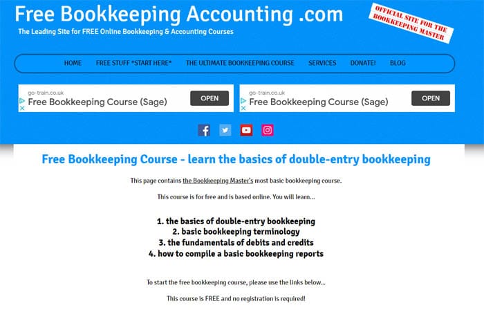 Free Bookkeeping Courses Free Bookkeeping Accounting Course