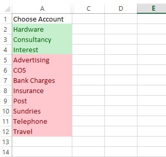 free Excel Cash book account codes Free Excel Cash Book account codes