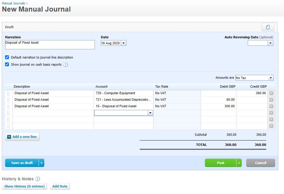 Disposal of Fixed Assets Disposal of fxed assets journal example