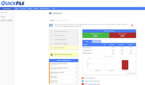 Top 5 Free Accounting Software QuickFile Free Accounting Software Dashboard