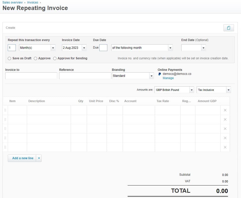 How to set up a recurring invoice in Xero