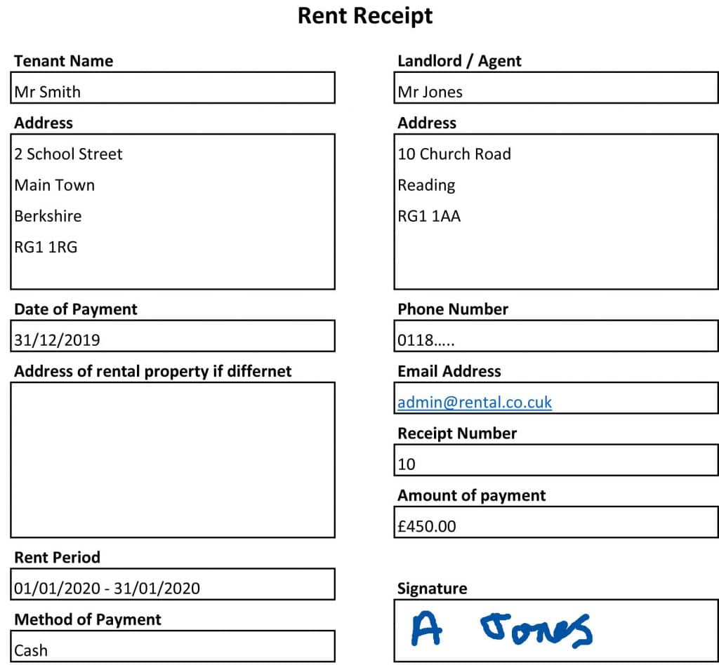 Free Excel Bookkeeping Templates for Small Business Rent Receipt Template Example