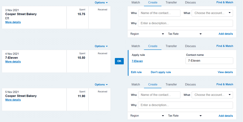 Xero Accounting Software Review Xero bank feed with transactions