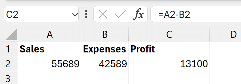 Basic Excel Formulas Every Small Business Should Master Simple subtraction formula Excel
