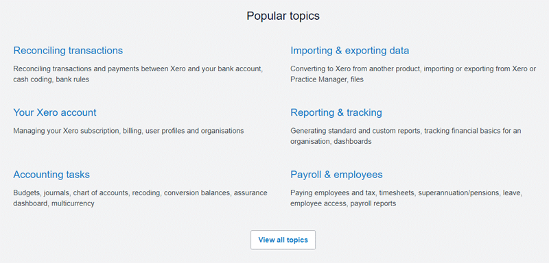 Xero Accounting Software Review Xero Support Topics