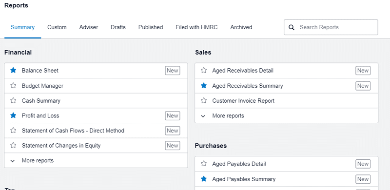 Xero Accounting Software Review Xero report feature