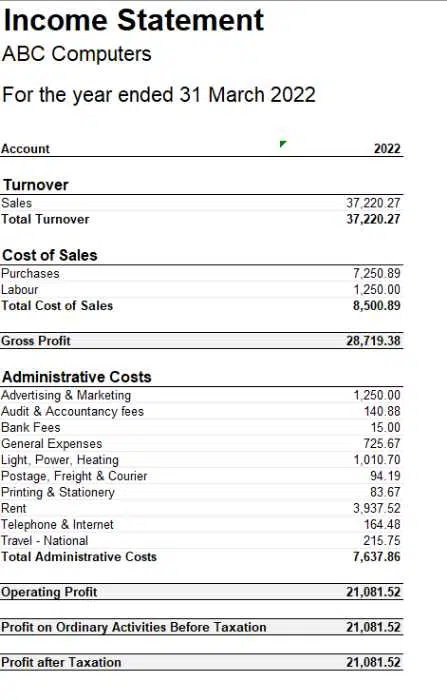 Balance Sheet - A Beginner Guide with Examples Income statement example